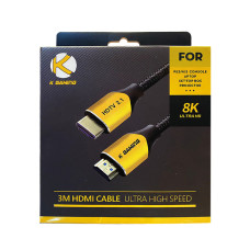 KGAMING 3M HDMI 2.1 CABLE - ULTRA HIGH SPEED FOR PS3/4/5 CONSOLE APTOP SET-TOP BOX PROJECTOR, 8K ULTRA HD (HSHD05)